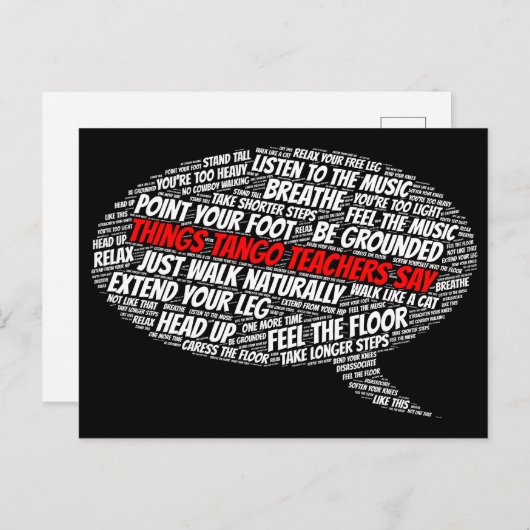 Dinge Tango Lehrer sagen argentinische Tango Art Postkarte (Vorne/Hinten)