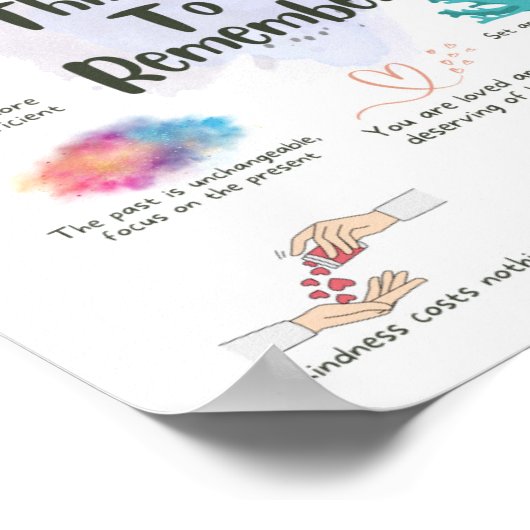 Dinge, um sich an Affirmation Poster zu erinnern (Ecke)