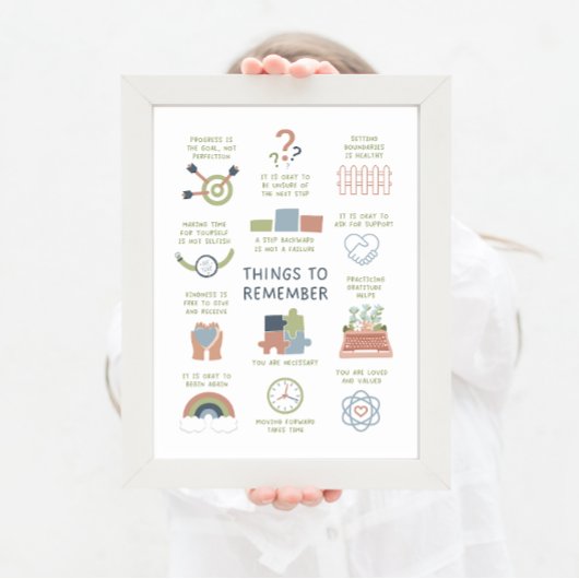 Dinge, um sich zu merken, Affirmations Self-Care-P Poster