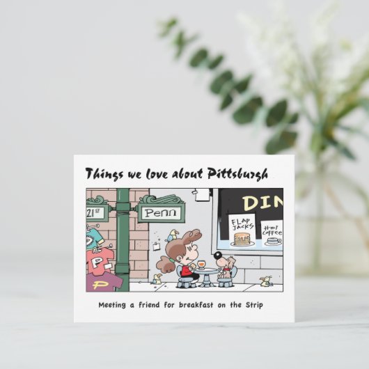 Dinge Wir Liebe über Pittsburgh - das Frühstück! Postkarte (Stehend Vorderseite)