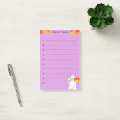 Dinge zu tun & Geist, Kürbis & Kerze auf Violett Post-it Klebezettel (Büro)