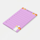 Dinge zu tun & Geist, Kürbis & Kerze auf Violett Post-it Klebezettel (angewinkelt)
