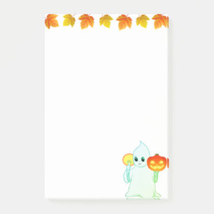 Dinge zu tun & Ghost, Pumpkin & Candle auf Weiß Post-it Klebezettel