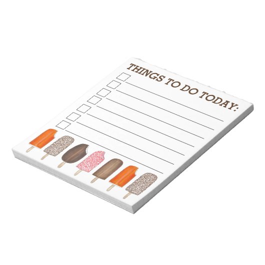 Dinge zu tun heute Eiscreme Popsicle Pop Notizblock (Rotiert)