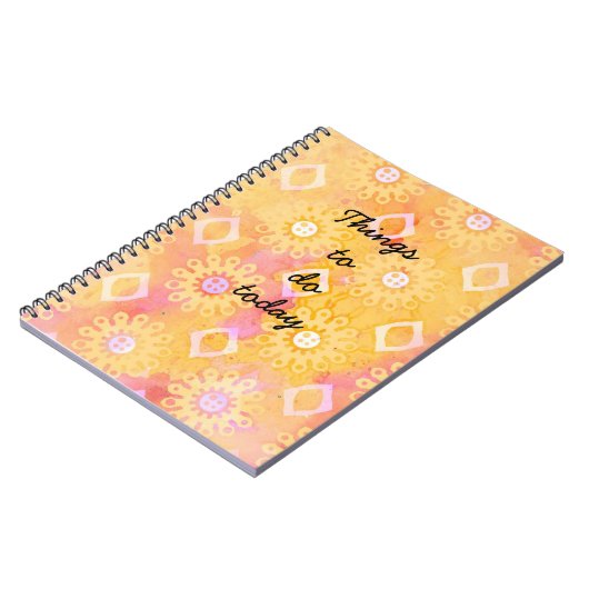 Dinge zu tun Heute rosa gelbe Boho-Notebook Notizblock (Linke Seite)