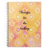 Dinge zu tun Heute rosa gelbe Boho-Notebook Notizblock (Vorderseite)