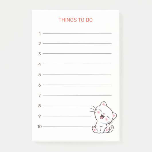Dinge zu tun & Kitty Cat Post-it Notizen (Vorderseite)