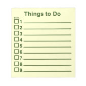 Dinge zu tun notizblock (Vorderseite)