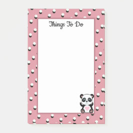 Dinge zu tun Panda Bär & Punkte auf Roségold Post-it Klebezettel