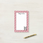 Dinge zu tun Panda Bären & Polka Dots auf Rose Gol Post-it Klebezettel (Auf Schreibtisch)