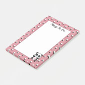 Dinge zu tun Panda Bären & Polka Dots auf Rose Gol Post-it Klebezettel (angewinkelt)