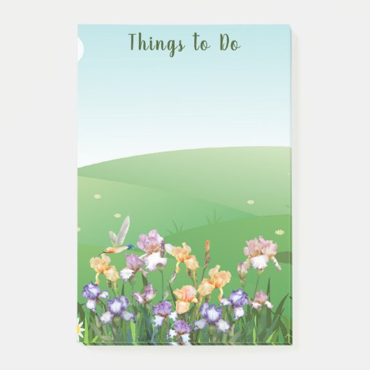 Dinge zu tun Schwertlilien-Blume Post-it Klebezettel (Vorderseite)