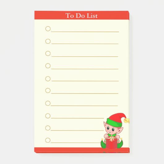 Dinge zu tun & süßer Baby-Elf Post-it Klebezettel (Vorderseite)