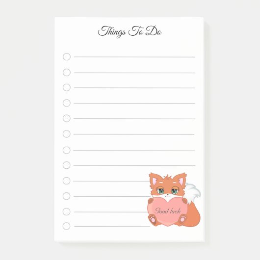 Dinge zu tun & Süßer kleiner Fuchs Post-it Klebezettel (Vorderseite)