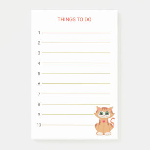 Dinge zu tun & Tabby-Ginger-Kitty-Katze Post-it Klebezettel