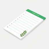 Dinge zu tun und grüne Blätter Post-it Klebezettel (angewinkelt)