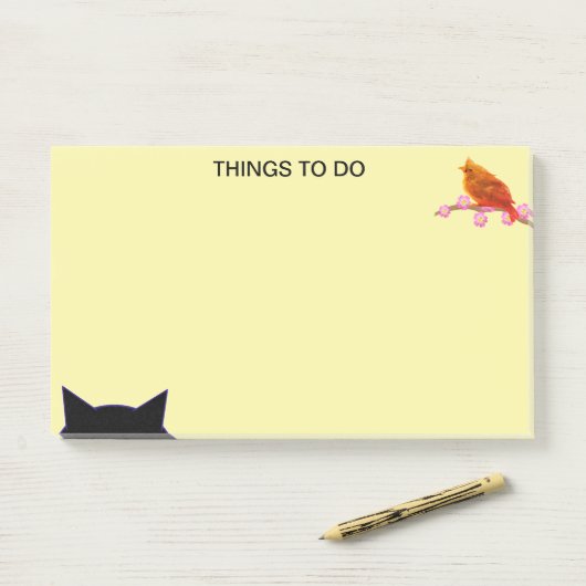 Dinge zu tun Vogel & Cat Post-it Klebezettel (Auf Schreibtisch)