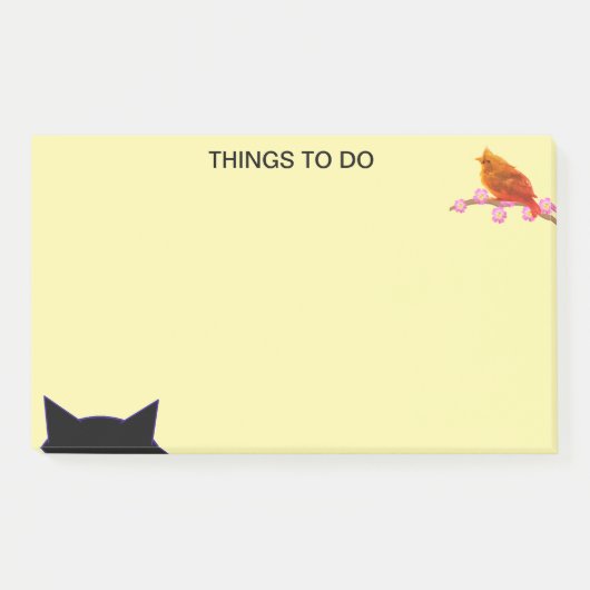 Dinge zu tun Vogel und Katze Post-it Klebezettel (Vorderseite)