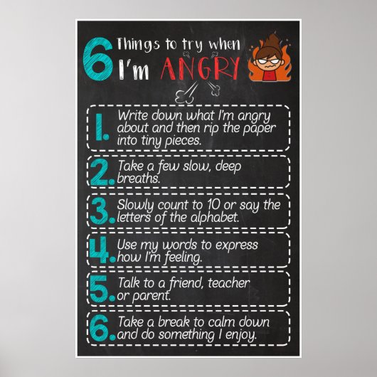 Dinge zu versuchen, wenn ich bin ANGRY Poster Deko (Vorne)