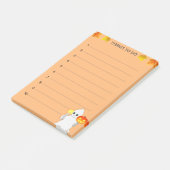 Dinge zum Tun & Geist, Kürbis und Kerze auf Orange Post-it Klebezettel (angewinkelt)