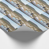 Dinghy am Strand Geschenkpapier (Ecke)