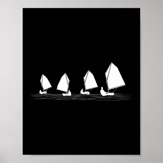 Dinghy Sail Boat Laser Optimist Racing Sailing Las Poster (Vorne)