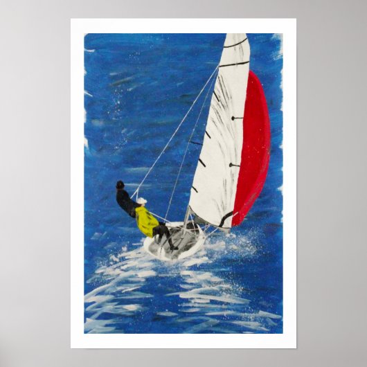 Dinghy Sailing Art Poster (Vorne)