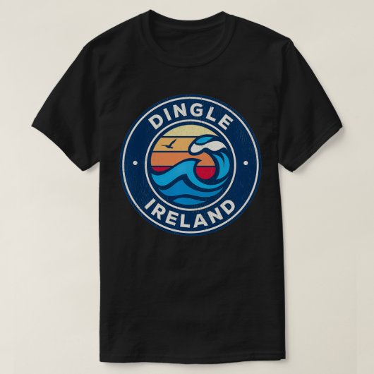 Dingle Ireland Vintage Waves Design T-Shirt (Design vorne)