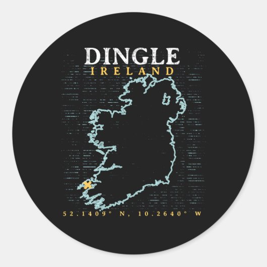 Dingle Irland Runder Aufkleber (Vorderseite)