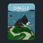 Dingle Peninsula Ireland Travel Vintag Magnet<br><div class="desc">Dingle Peninsula Vektorgrafik Design. Die Halbinsel Dingle an Irlands südwestlicher Atlantikküste ist von Sandstränden und knisternden Felsen umgeben.</div>