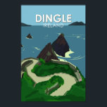Dingle Peninsula Ireland Travel Vintag Poster<br><div class="desc">Dingle Peninsula Vektorgrafik Design. Die Halbinsel Dingle an Irlands südwestlicher Atlantikküste ist von Sandstränden und knisternden Felsen umgeben.</div>