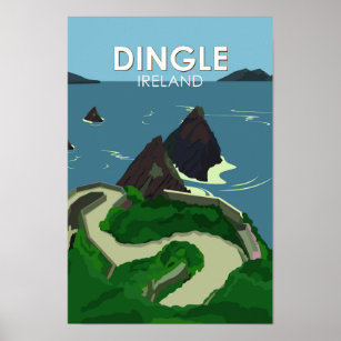 Dingle Peninsula Ireland Travel Vintag Poster