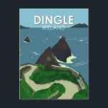 Dingle Peninsula Ireland Travel Vintag Postkarte<br><div class="desc">Dingle Peninsula Vektorgrafik Design. Die Halbinsel Dingle an Irlands südwestlicher Atlantikküste ist von Sandstränden und knisternden Felsen umgeben.</div>