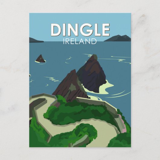 Dingle Peninsula Ireland Travel Vintag Postkarte (Vorderseite)