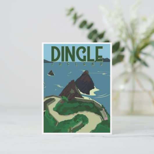 Dingle Peninsula Ireland Travel Vintag Postkarte (Stehend Vorderseite)