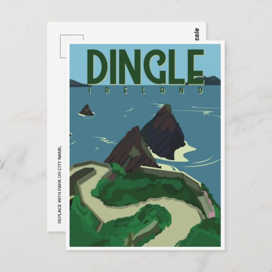 Dingle Peninsula Ireland Travel Vintag Postkarte (Vorne/Hinten)