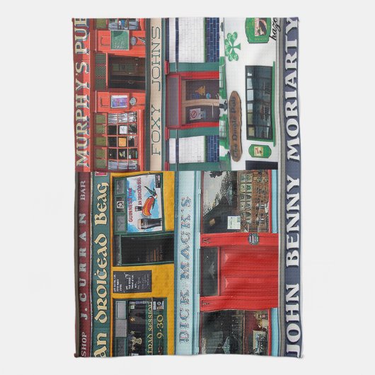 Dingle Pubs Collage, Irish, Ireland Teetücher, Handtuch (Vertikal)