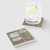 Dingle-Verkehrsschild-Marmor-Untersetzer Steinuntersetzer (Seitenansicht)