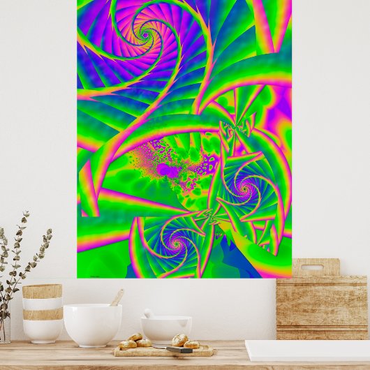 Dingleberries Psychedelic Fused Glass Poster (Küche)