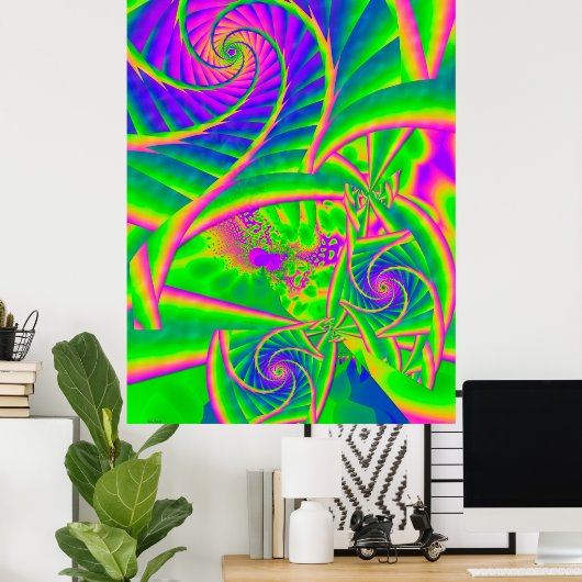 Dingleberries Psychedelic Fused Glass Poster (Heimbüro)