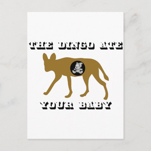 Dingo aß dein Baby Postkarte (Vorderseite)