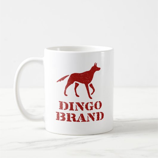 Dingo Brand Mehl Vintage Schablonen Druck Kaffeetasse (Links)