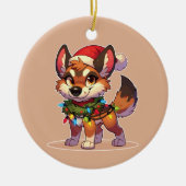 Dingo Frohe Weihnachts-Wintertiere Niedlich Dingos Keramik Ornament (Vorne)
