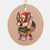 Dingo Frohe Weihnachts-Wintertiere Niedlich Dingos Keramik Ornament (Links)