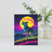 Dingo im Mondschein Postkarte (Stehend Vorderseite)