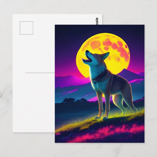 Dingo im Mondschein Postkarte (Vorne/Hinten)