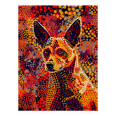 Dingo in Aborigine Dot Art Style Poster (Vorderseite)