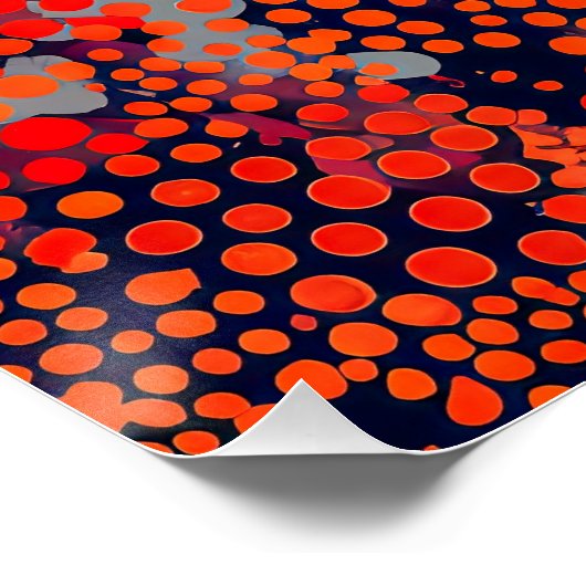 Dingo in Aborigine Dot Art Style Poster (Ecke)