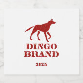 Dingo-Markenmehl Vintager Stift Alkoholflaschenetikett (Einzelnes Label)