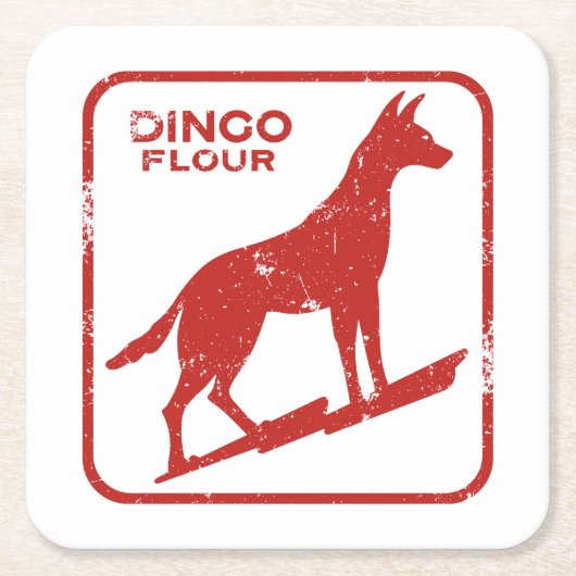 Dingo Mehl Rechteckiger Pappuntersetzer (Vorderseite)